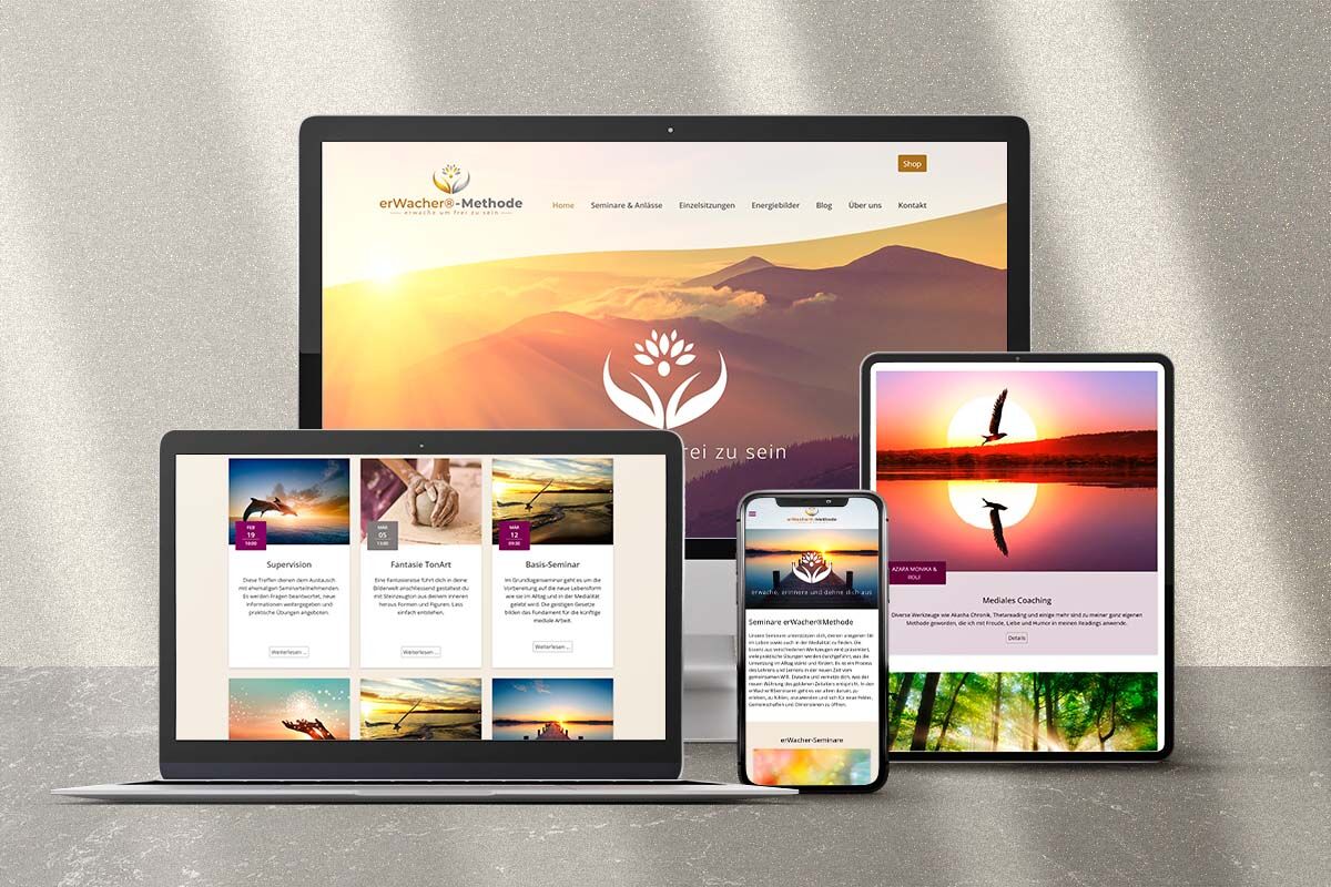 Website von erWacher auf verschiedenen Geräten